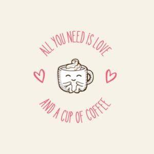 REMXS All you Need is Love and Coffee Parcel Tote Bag Design