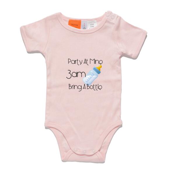 Bring A Bottle Short Sleeved Baby Onesie Thumbnail