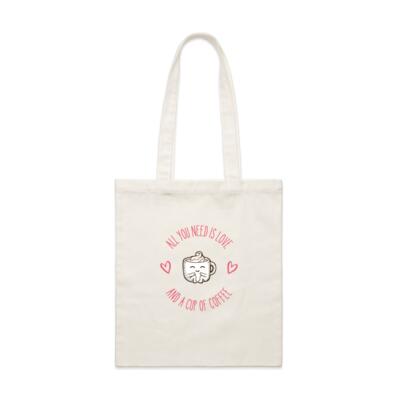 REMXS All you Need is Love and Coffee Parcel Tote Bag Thumbnail