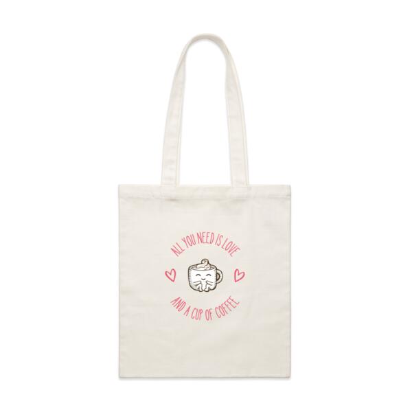REMXS All you Need is Love and Coffee Parcel Tote Bag Thumbnail