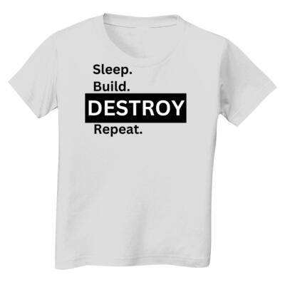 Sleep, Build, Destroy, Repeat Toddler Tee Thumbnail